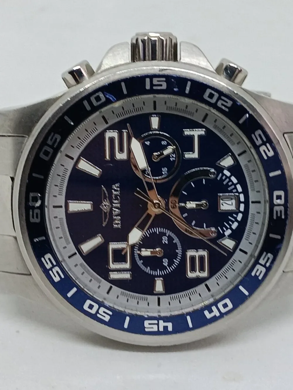Invicta Specialty 14332 Men's 45mm Silver S/Steel Blue Dial Watch PLS READ